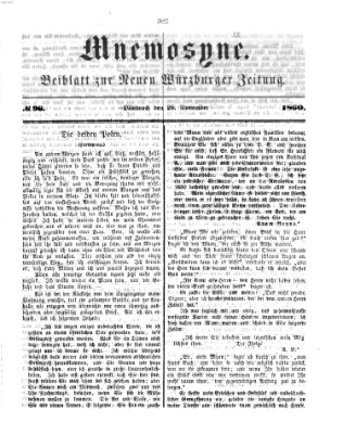 Mnemosyne (Neue Würzburger Zeitung) Mittwoch 28. November 1860