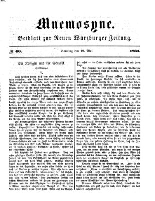 Mnemosyne (Neue Würzburger Zeitung) Sonntag 19. Mai 1861