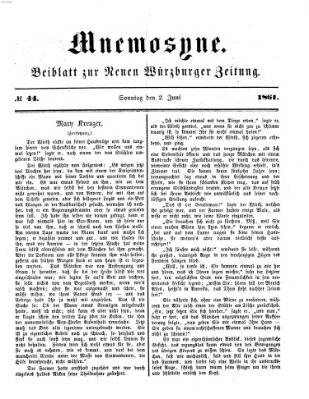 Mnemosyne (Neue Würzburger Zeitung) Sonntag 2. Juni 1861