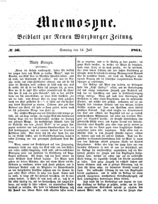 Mnemosyne (Neue Würzburger Zeitung) Sonntag 14. Juli 1861