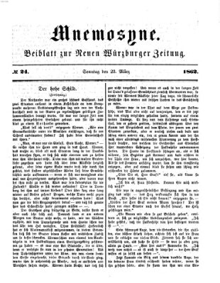 Mnemosyne (Neue Würzburger Zeitung) Sonntag 23. März 1862