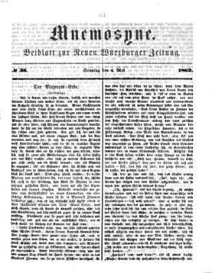Mnemosyne (Neue Würzburger Zeitung) Sonntag 4. Mai 1862