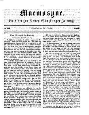 Mnemosyne (Neue Würzburger Zeitung) Mittwoch 29. Oktober 1862