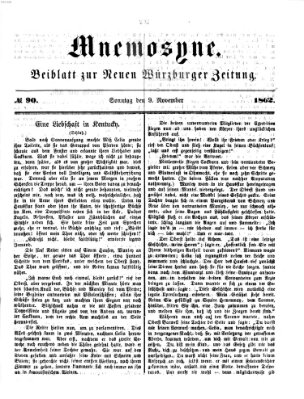 Mnemosyne (Neue Würzburger Zeitung) Sonntag 9. November 1862