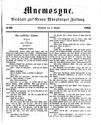 Mnemosyne (Neue Würzburger Zeitung) Mittwoch 5. August 1863