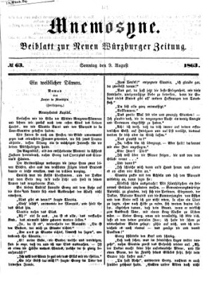 Mnemosyne (Neue Würzburger Zeitung) Sonntag 9. August 1863