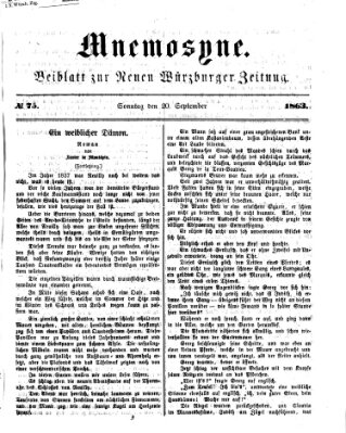 Mnemosyne (Neue Würzburger Zeitung) Sonntag 20. September 1863