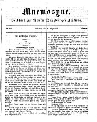 Mnemosyne (Neue Würzburger Zeitung) Sonntag 6. Dezember 1863