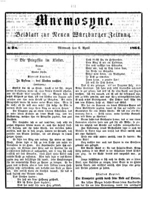 Mnemosyne (Neue Würzburger Zeitung) Mittwoch 6. April 1864