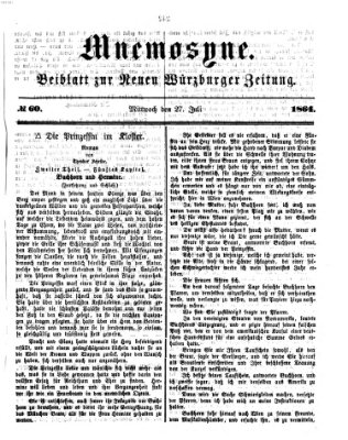 Mnemosyne (Neue Würzburger Zeitung) Mittwoch 27. Juli 1864