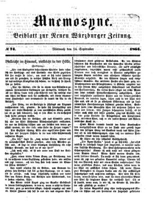 Mnemosyne (Neue Würzburger Zeitung) Mittwoch 14. September 1864