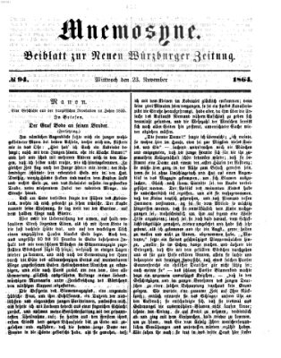 Mnemosyne (Neue Würzburger Zeitung) Mittwoch 23. November 1864