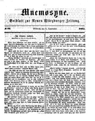 Mnemosyne (Neue Würzburger Zeitung) Mittwoch 6. September 1865