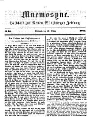 Mnemosyne (Neue Würzburger Zeitung) Mittwoch 28. März 1866