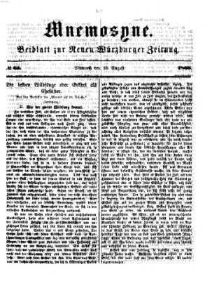 Mnemosyne (Neue Würzburger Zeitung) Mittwoch 15. August 1866