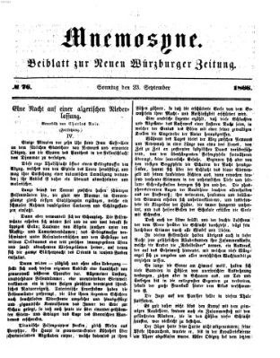 Mnemosyne (Neue Würzburger Zeitung) Sonntag 23. September 1866