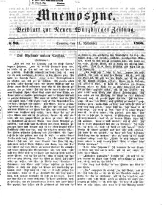 Mnemosyne (Neue Würzburger Zeitung) Sonntag 11. November 1866