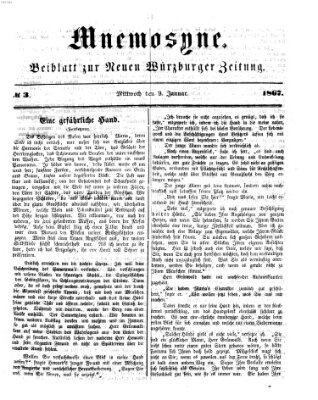 Mnemosyne (Neue Würzburger Zeitung) Mittwoch 9. Januar 1867