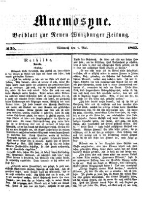 Mnemosyne (Neue Würzburger Zeitung) Mittwoch 1. Mai 1867