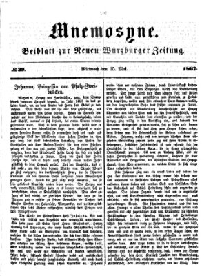 Mnemosyne (Neue Würzburger Zeitung) Mittwoch 15. Mai 1867