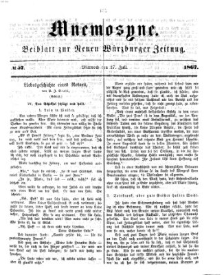 Mnemosyne (Neue Würzburger Zeitung) Mittwoch 17. Juli 1867