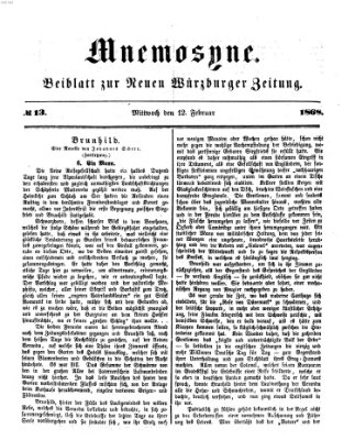 Mnemosyne (Neue Würzburger Zeitung) Mittwoch 12. Februar 1868