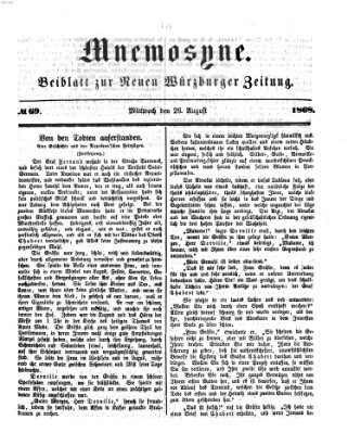 Mnemosyne (Neue Würzburger Zeitung) Mittwoch 26. August 1868