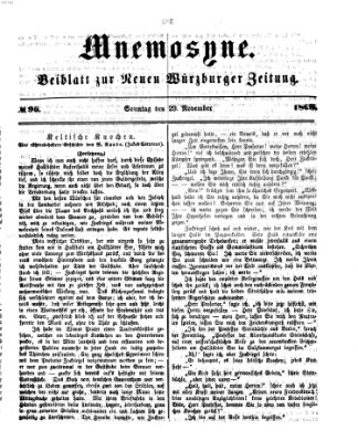 Mnemosyne (Neue Würzburger Zeitung) Sonntag 29. November 1868
