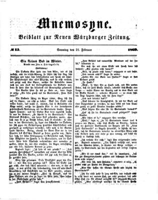 Mnemosyne (Neue Würzburger Zeitung) Sonntag 21. Februar 1869