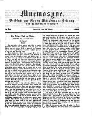 Mnemosyne (Neue Würzburger Zeitung) Mittwoch 24. März 1869