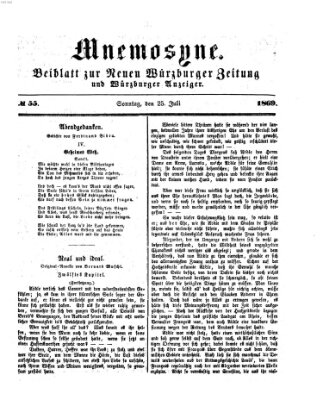 Mnemosyne (Neue Würzburger Zeitung) Sonntag 25. Juli 1869