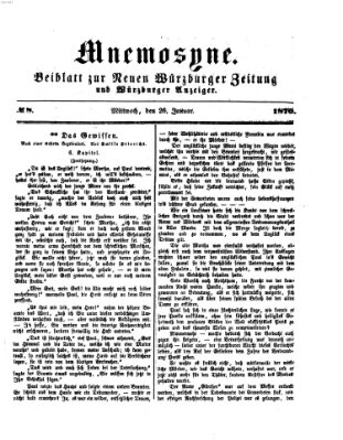 Mnemosyne (Neue Würzburger Zeitung) Mittwoch 26. Januar 1870