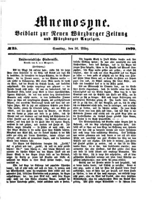 Mnemosyne (Neue Würzburger Zeitung) Samstag 26. März 1870
