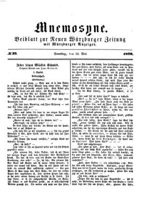 Mnemosyne (Neue Würzburger Zeitung) Samstag 14. Mai 1870