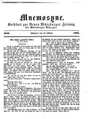 Mnemosyne (Neue Würzburger Zeitung) Mittwoch 26. Oktober 1870