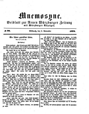 Mnemosyne (Neue Würzburger Zeitung) Mittwoch 9. November 1870