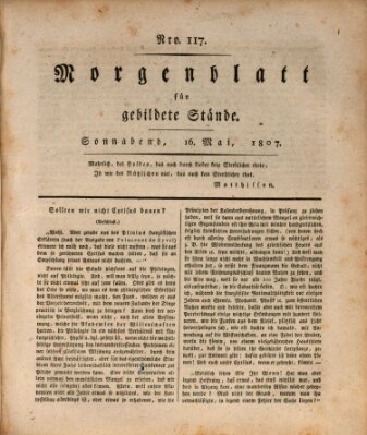 Morgenblatt für gebildete Stände Samstag 16. Mai 1807