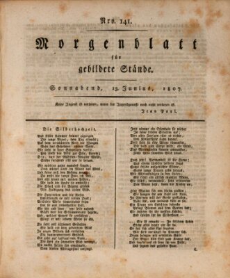 Morgenblatt für gebildete Stände Samstag 13. Juni 1807