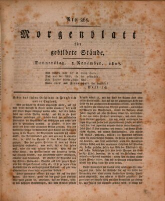 Morgenblatt für gebildete Stände Donnerstag 5. November 1807