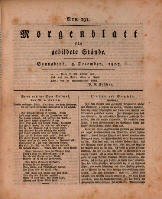 Morgenblatt für gebildete Stände Samstag 5. Dezember 1807