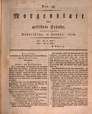 Morgenblatt für gebildete Stände Donnerstag 21. Januar 1808