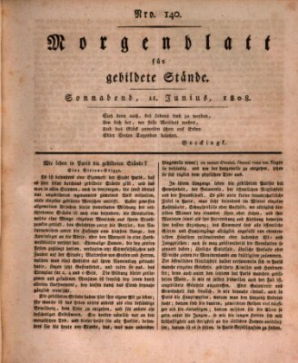 Morgenblatt für gebildete Stände Samstag 11. Juni 1808