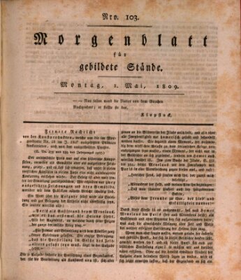 Morgenblatt für gebildete Stände Montag 1. Mai 1809