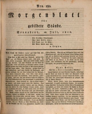 Morgenblatt für gebildete Stände Samstag 28. Juli 1810