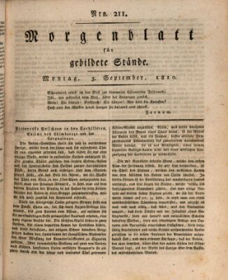 Morgenblatt für gebildete Stände Montag 3. September 1810