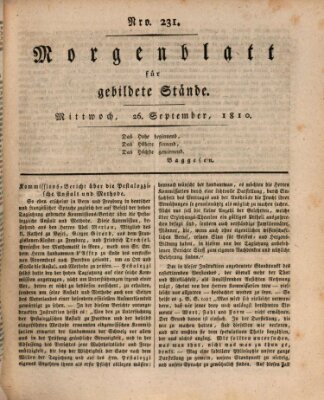 Morgenblatt für gebildete Stände Mittwoch 26. September 1810