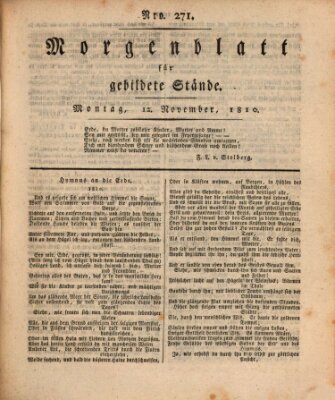 Morgenblatt für gebildete Stände Montag 12. November 1810