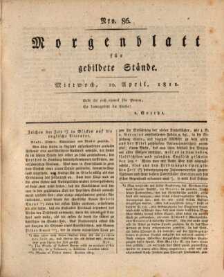 Morgenblatt für gebildete Stände Mittwoch 10. April 1811