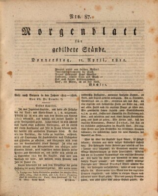 Morgenblatt für gebildete Stände Donnerstag 11. April 1811