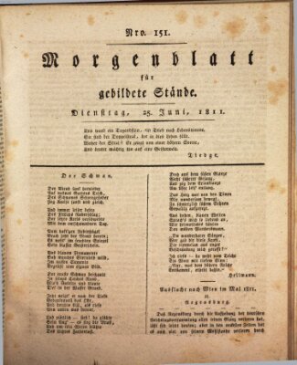 Morgenblatt für gebildete Stände Dienstag 25. Juni 1811